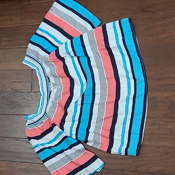 Crown & Ivy women's striped top with embroidered flamingos size 1X - Picture 3 of 7